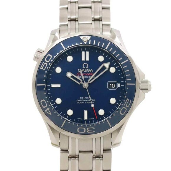 OMEGA Seamaster 212 30 41 20 03 001 Co-Axial Date Blue Dial Mens 90266517 - Picture 1 of 7